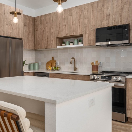 well lit kitchen